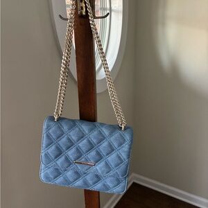 Aldo Jean Blue Quilted Chain Shoulder Bag